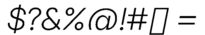 Delphia UltraLightWideItalic Font OTHER CHARS