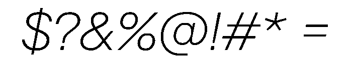 Denim TRIAL WDLightItalic Instance Font OTHER CHARS