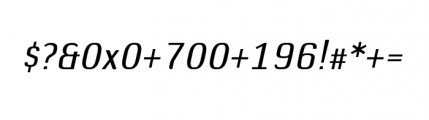 Default Gothic B Gauge Italic Font OTHER CHARS