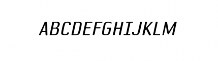 Default Gothic B Gauge Italic Font UPPERCASE