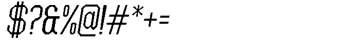 Dg Zakorn Condensed Slanted Font OTHER CHARS
