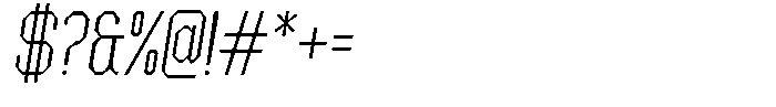 Dg Zakorn Extra Light Condensed Slanted Font OTHER CHARS
