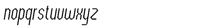 Dg Zakorn Extra Light Condensed Slanted Font LOWERCASE