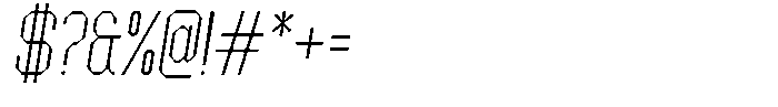 Dg Zakorn Thin Condensed Slanted Font OTHER CHARS