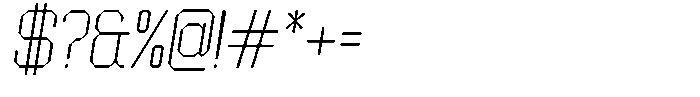Dg Zakorn Thin Slanted Font OTHER CHARS