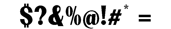 Dietary Black Semi Condensed Font OTHER CHARS