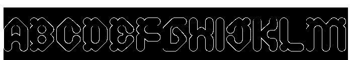 Digital Monkey-Hollow-Inverse Font UPPERCASE