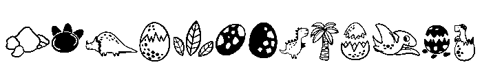 Dinosaur doodle Font UPPERCASE