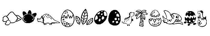 Dinosaur doodle Font LOWERCASE