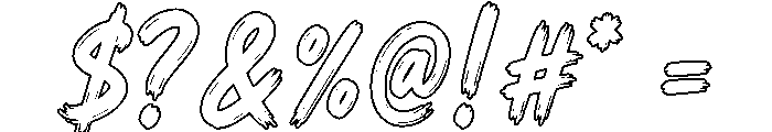 Dirty Stroke Outline Font OTHER CHARS