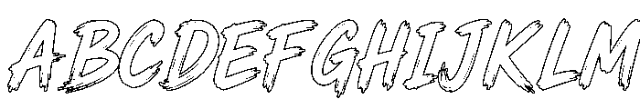 Dirty Stroke Outline Font UPPERCASE