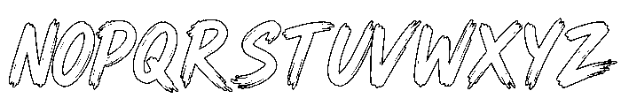Dirty Stroke Outline Font UPPERCASE