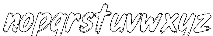 Dirty Stroke Outline Font LOWERCASE