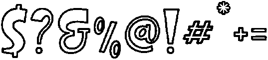 Diglet Sunsin Outline otf (400) Font OTHER CHARS