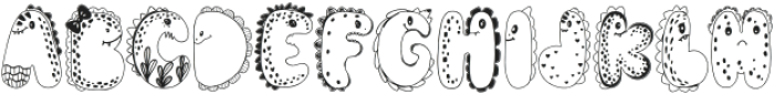 Dino Cute Regular otf (400) Font UPPERCASE