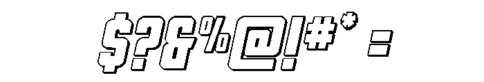 DiaClone 3D Italic Font OTHER CHARS