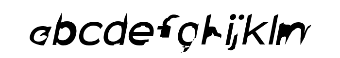 Distorted Sans Oblique Font LOWERCASE