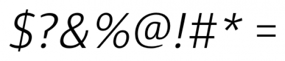Diaria Sans Pro Light Italic Font OTHER CHARS