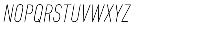 DIN Next Paneuropean Ultra Light Condensed Italic Font UPPERCASE