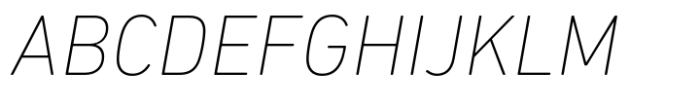 DIN Next Paneuropean Ultra Light Italic Font UPPERCASE