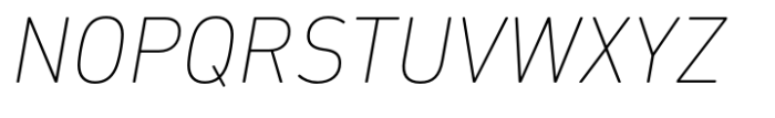 DIN Next Paneuropean Ultra Light Italic Font UPPERCASE