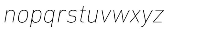DIN Next Paneuropean Ultra Light Italic Font LOWERCASE