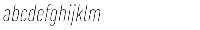 DIN Next Ultra Light Condensed Italic Font LOWERCASE