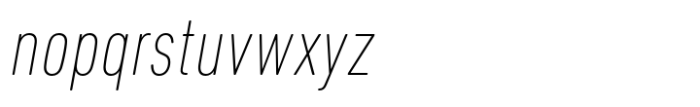 DIN Next Ultra Light Condensed Italic Font LOWERCASE