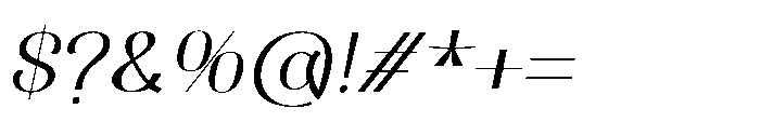 Dichora Black Extra Condensed Oblique Font OTHER CHARS