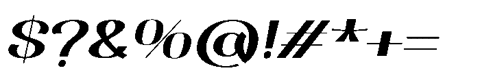 Dichora Black Extra Expanded Oblique Font OTHER CHARS