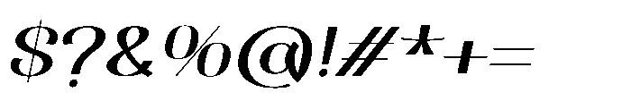 Dichora Black Semi Expanded Oblique Font OTHER CHARS
