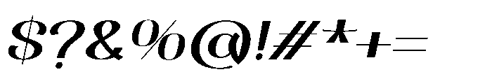 Dichora Bold Extra Expanded Oblique Font OTHER CHARS