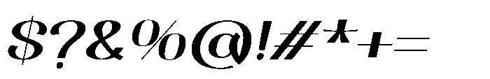 Dichora Extra Black Expanded Oblique Font OTHER CHARS