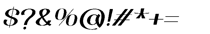 Dichora Extra Bold Expanded Oblique Font OTHER CHARS