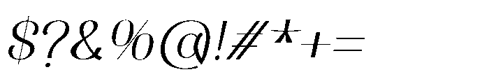 Dichora Extra Condensed Oblique Font OTHER CHARS