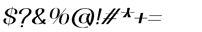 Dichora Extra Expanded Oblique Font OTHER CHARS