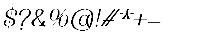 Dichora Extra Light Condensed Oblique Font OTHER CHARS