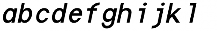 Die Monospaced Hubbuch Bold Italic Font LOWERCASE