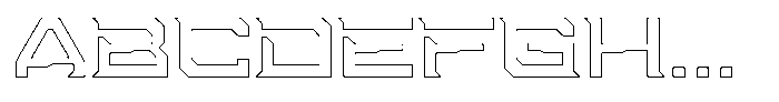 Digital Obelisk Outline Font UPPERCASE