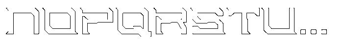 Digital Obelisk Outline Font UPPERCASE