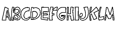 Diglet Sunsin Outline Regular Font UPPERCASE