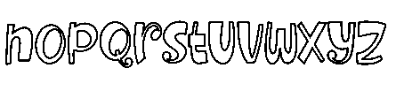 Diglet Sunsin Outline Regular Font LOWERCASE