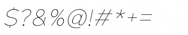 Dikta Neue Thin Italic Font OTHER CHARS