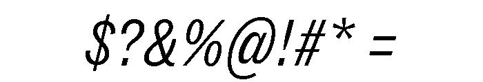 Dia LightItalic Font OTHER CHARS