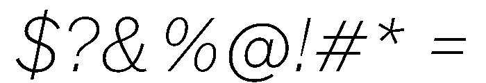 DioramaGothic ThinItalic Font OTHER CHARS