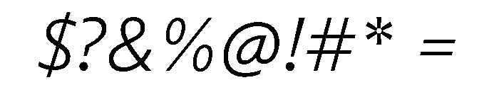 Diverse ALightItalic Font OTHER CHARS