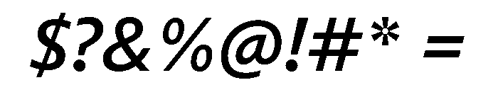 Diverse AMediumItalic Font OTHER CHARS