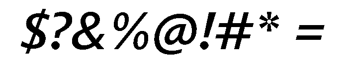 Diverse BMediumItalic Font OTHER CHARS