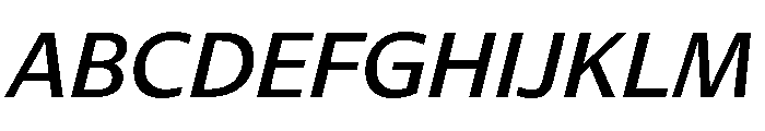 Diverse BMediumItalic Font UPPERCASE