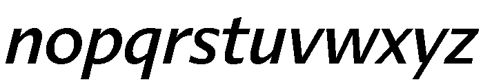 Diverse BMediumItalic Font LOWERCASE